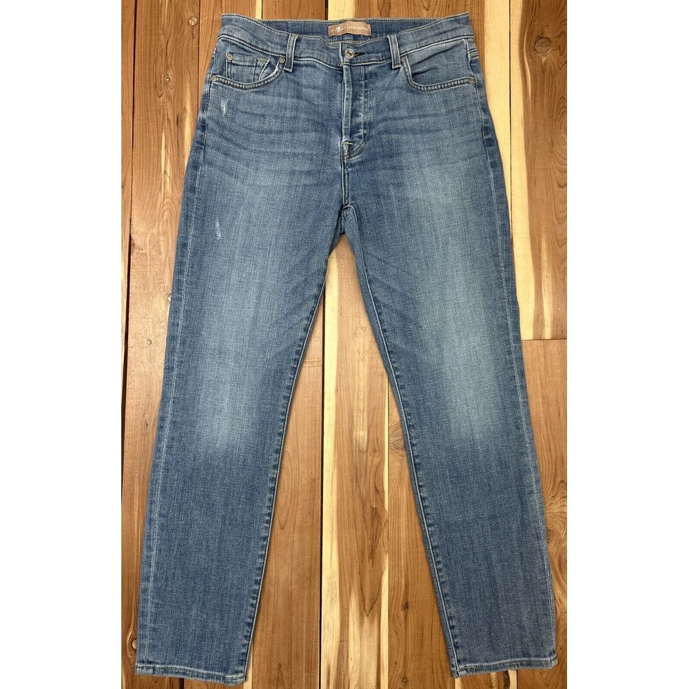 7 For All Mankind Blue Boyfriend Jeans